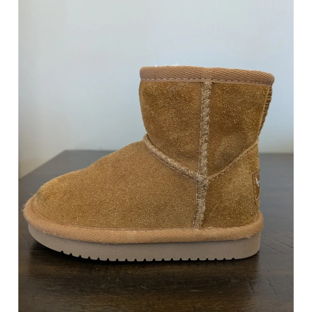 Koolaburra by UGG Brown Suede Faux Fur Lined Zip Ankle Boots Toddler 5